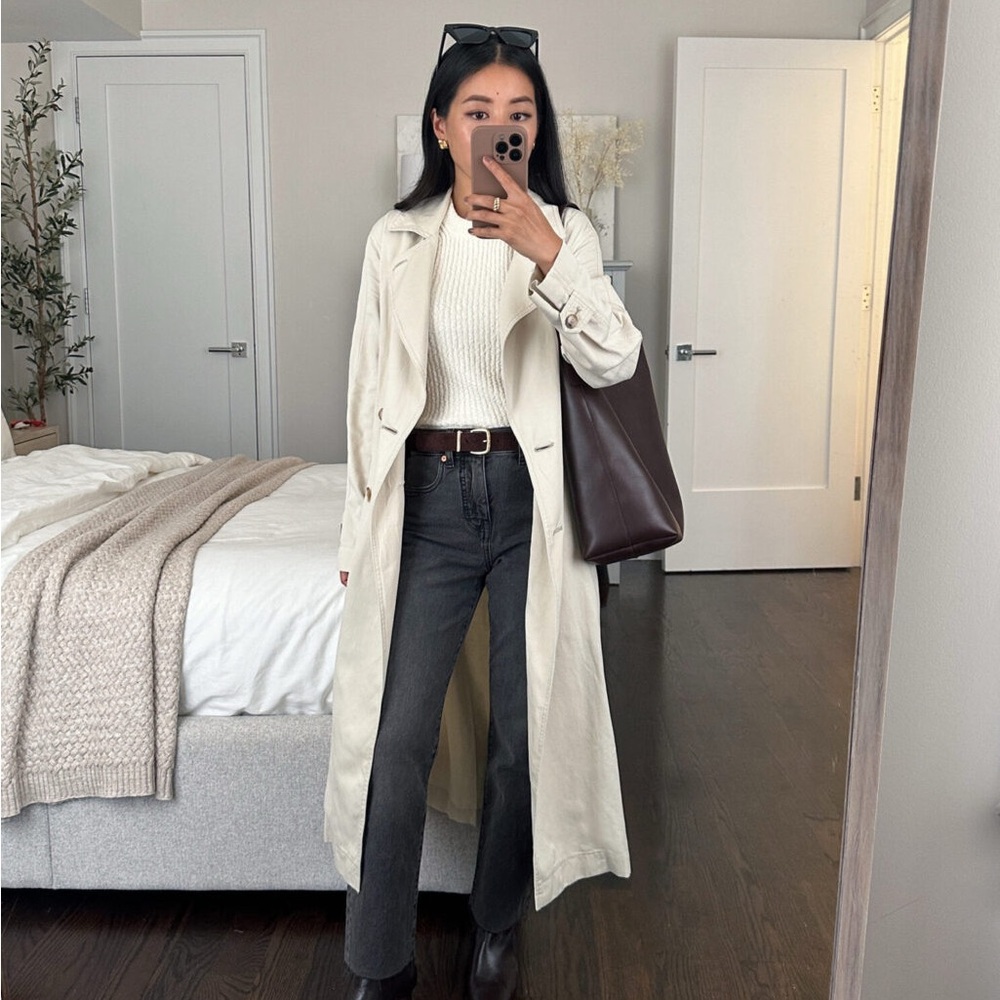 Madewell Classic Cream Trench Coat - Picture 3 of 7